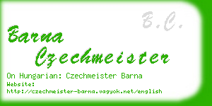 barna czechmeister business card